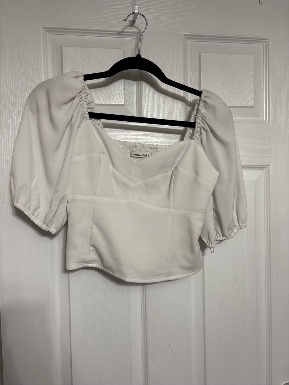 Abercrombie & Fitch White Puff-Sleeve Corset Top - Picture 4 of 10